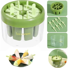 Plastic DIY Popsicle Ice Cream Mold with 8 Sticks