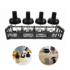 Spice bottle set with spoon, 4 pieces